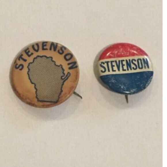 Stevenson Pin Pinback Lot of 2 - Picture 1 of 5